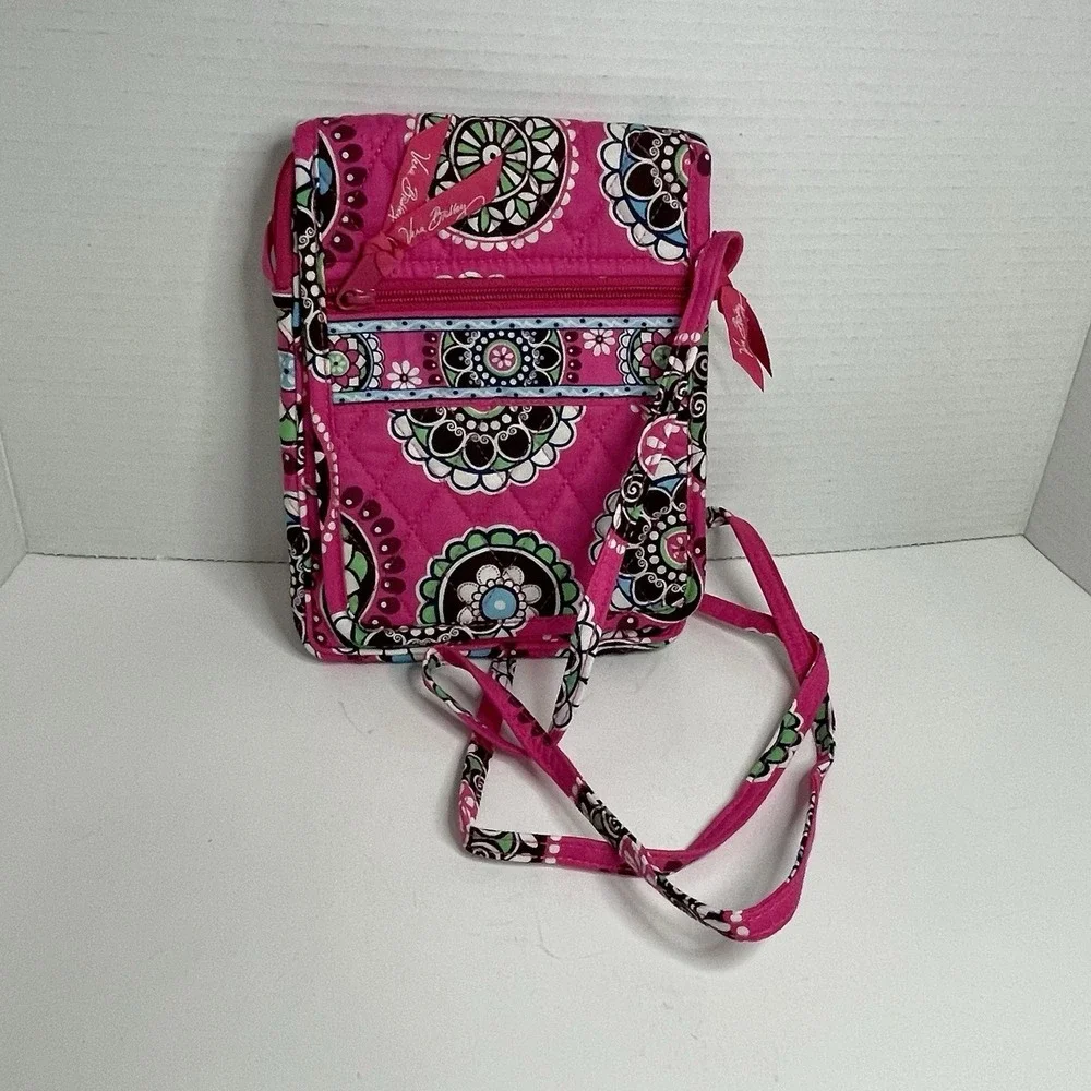 Vera Bradley Hipster In Floral Circles   Pink Green Crossbody Bag